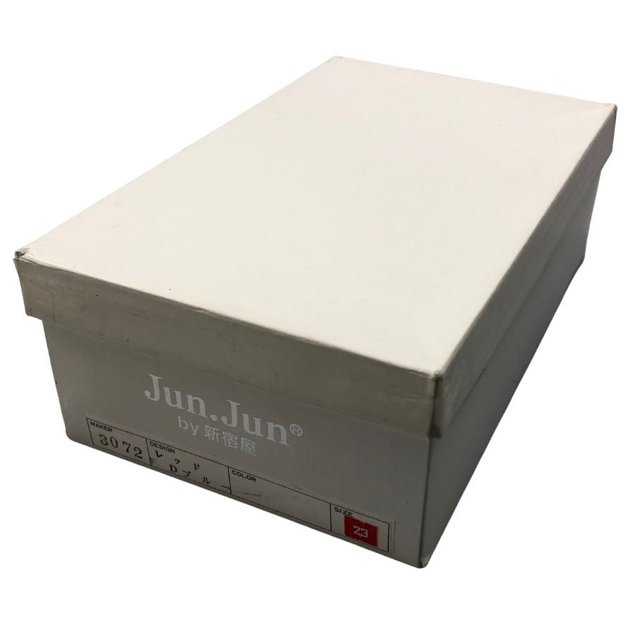 ジュンジュンバイ新宿屋 パンプス レザー 3072 レッド Dブルー ベルト付 レディース サイズ23 Jun.Jun by shinjukuya 約23.0cm【7-9】