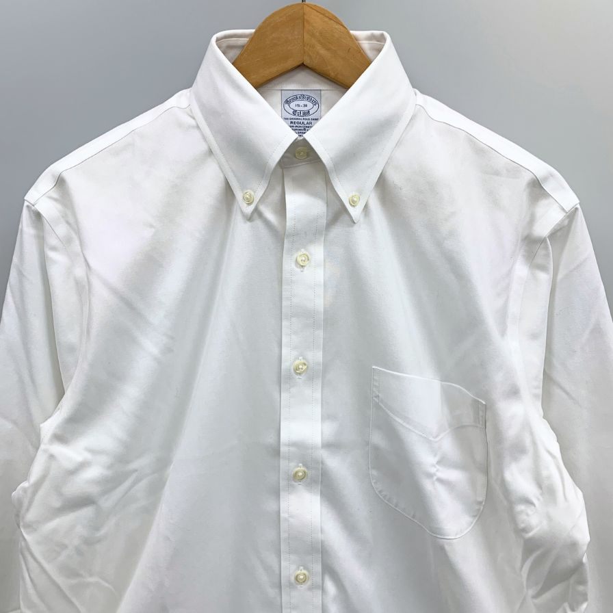 極美品◆ブルックスブラザーズ シャツ レギュラー 15-31 メンズ サイズ15 ホワイト BROOKS BROTHERS 【AFB45】