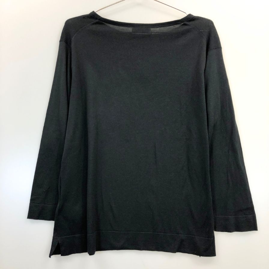 新品同様◆ジョンスメドレー ニットバスクTシャツ サイズM ブラック JOHN SMEDLEY 【AFB32】