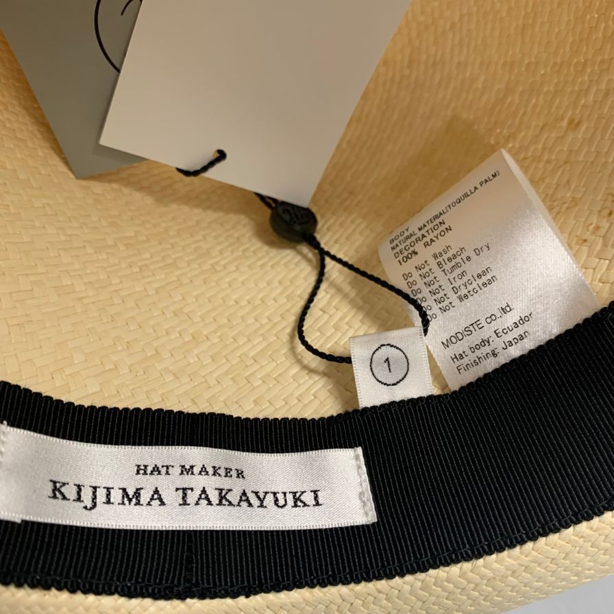 未使用◆キジマタカユキ トキーラセンター クリースハット E-005B-12 メンズ オフホワイト サイズ1 KIJIMA TAKAYUKI TOQUILA CENTER CREASE HAT【AFI1】