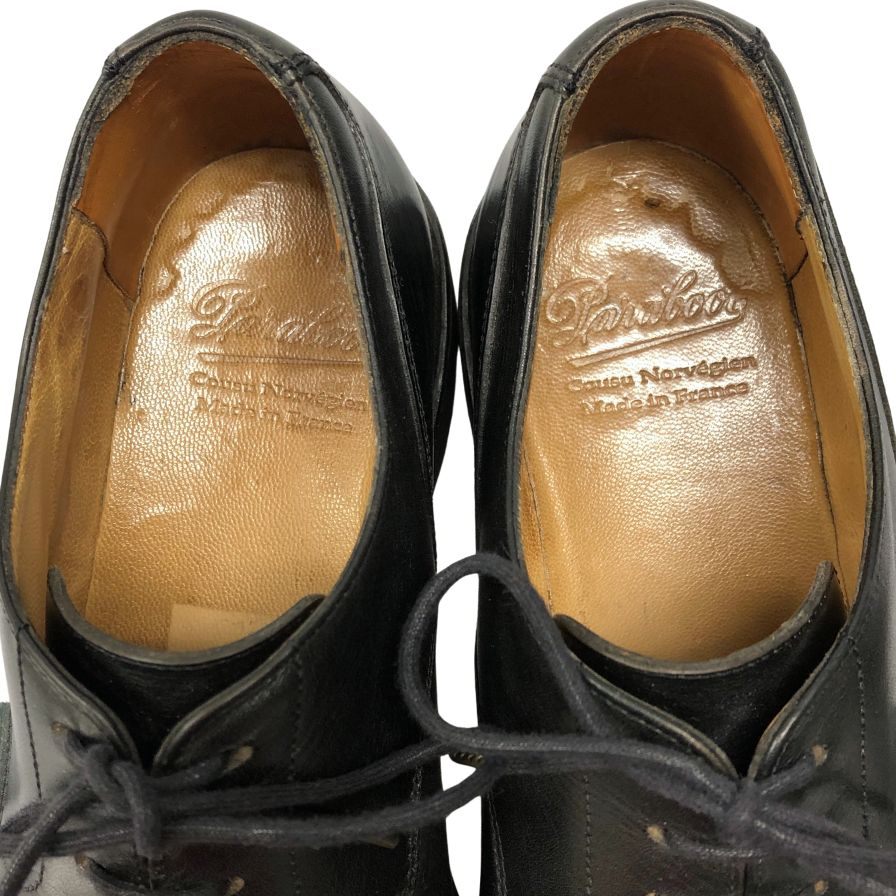 パラブーツ レザーシューズ シャンボード Uチップ カーフ ブラック メンズ サイズUK6.5F Paraboot CHAMBORD 約26.5cm【AFC43】