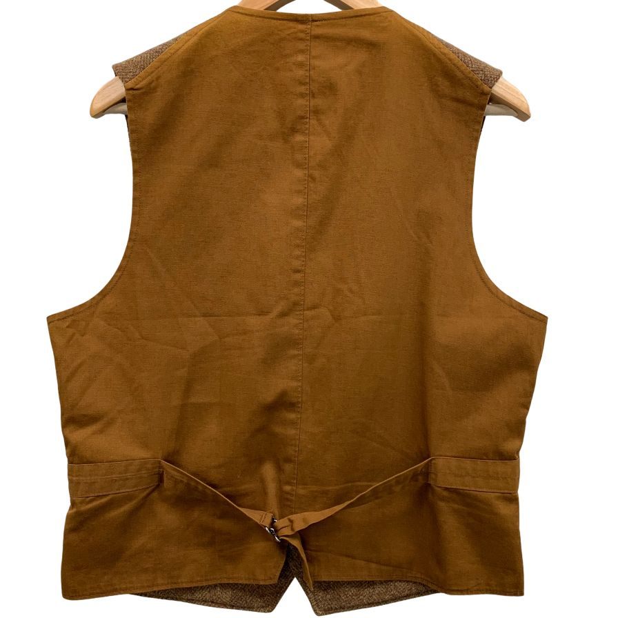 美品◆ポロラルフローレン ツイード ベスト ブラウン 胡桃釦 肘革 エルボパッチ サイズM POLO RALPHLAUREN 【AFB39】