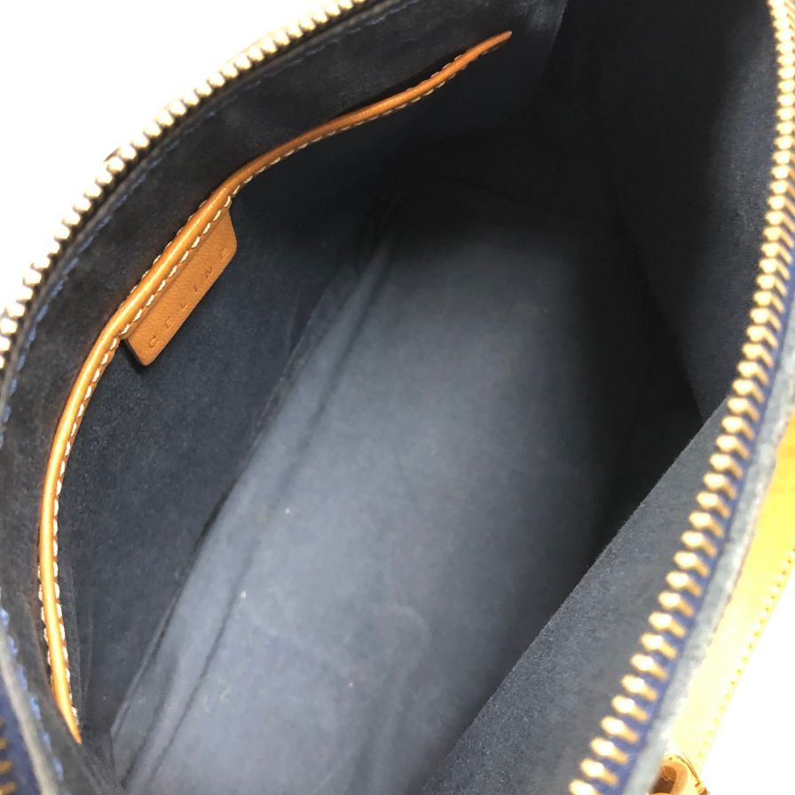 セリーヌ ショルダーバッグ ワンショルダー Cマカダム スエード×レザー ブルー レディース CELINE【AFE11】