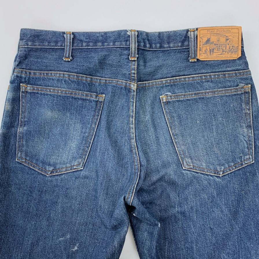 プレインポケッツ デニムパンツ W36L30 ブルー系 Plain Pockets 【AFB30】