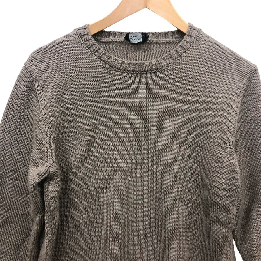 中古◆ザノーネ ニット クルーネック ニット 毛 メンズ ブラウン系 サイズ46 ZANONE 【AFB4】