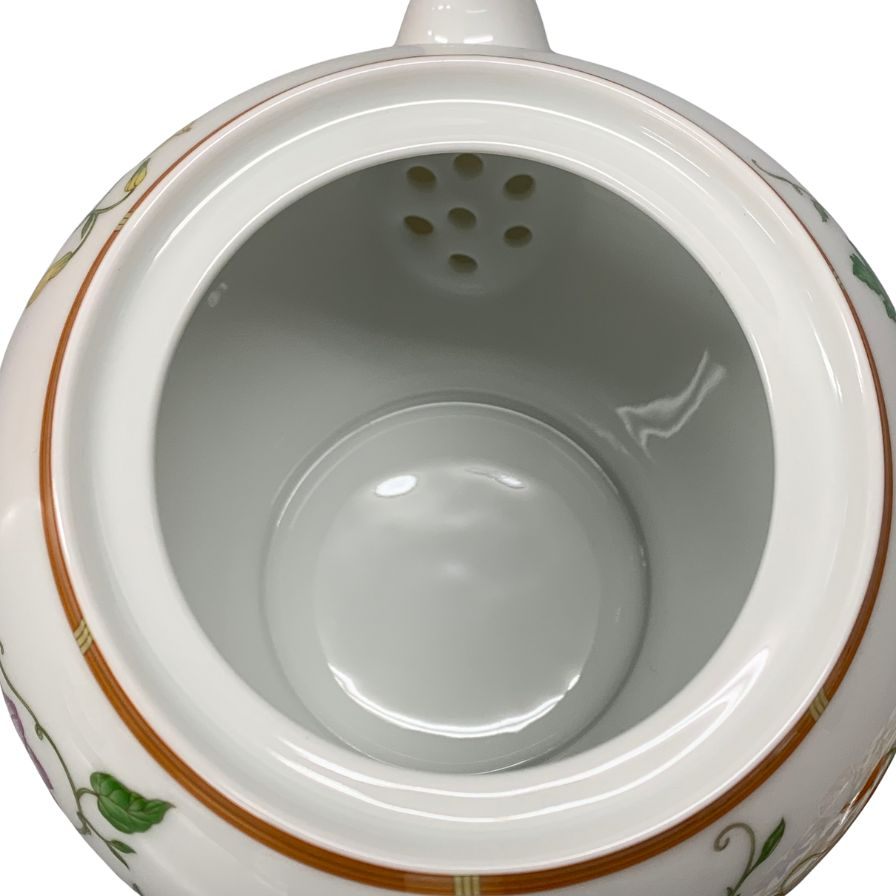 エルメス シエスタ ポット 花柄 ホワイト HERMES【AFI28】【中古】