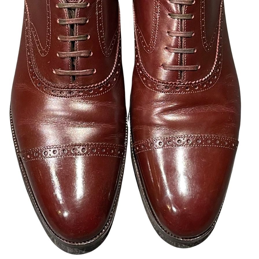 ガジアーノ&ガーリング レザーシューズ ハーロウ クォーターブローグ GG06ラスト メンズ サイズUK6.5D ブラウン GAZIANO&GIRLING HARROW ビジネスシューズ 約25.0cm【LA】【中古】