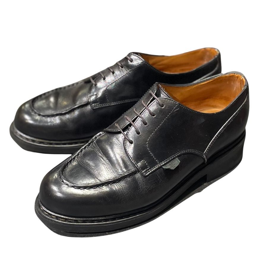 パラブーツ レザーシューズ シャンボード Uチップ カーフ ブラック メンズ サイズUK7 Paraboot CHAMBORD ビジネスシューズ 約25.5cm【LA】【中古】