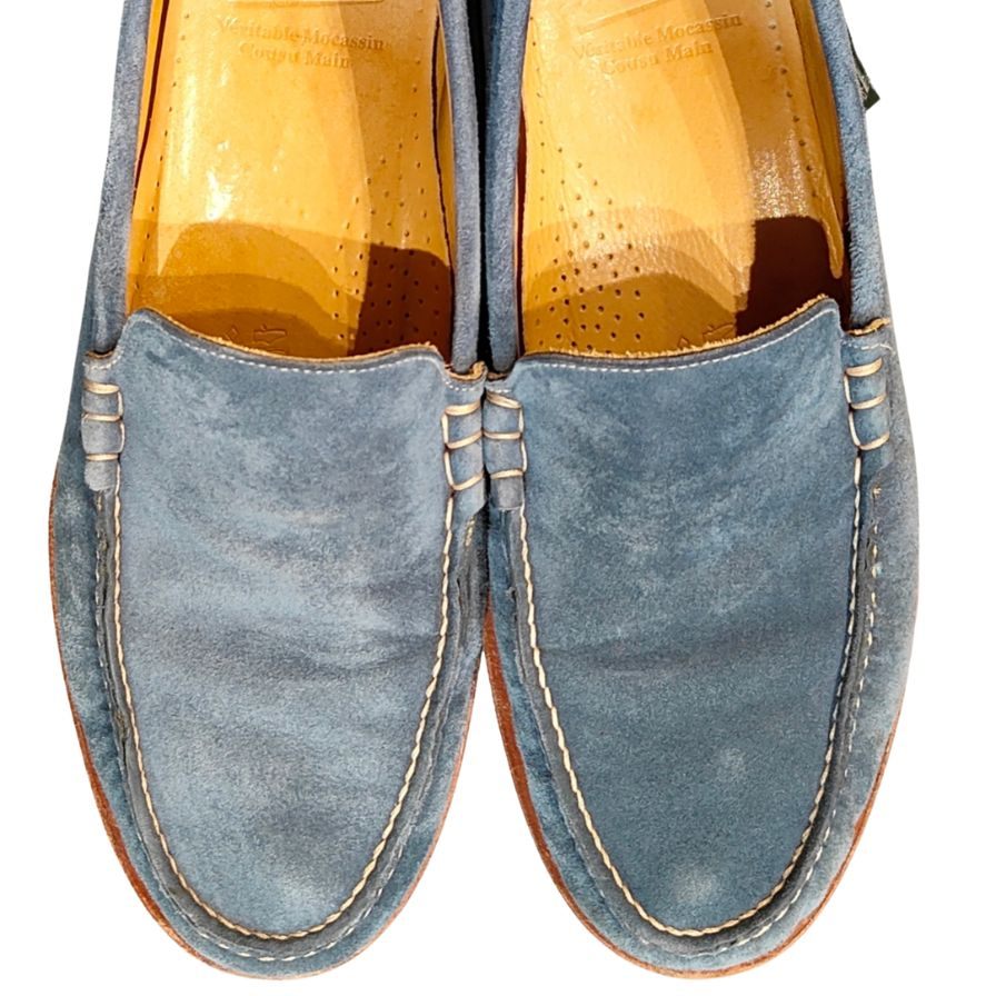 パラブーツ スリッポン ビーフロール スエード ブルーー サイズUK7 PARABOOT スリッポン 約26.0cm【LA】【中古】