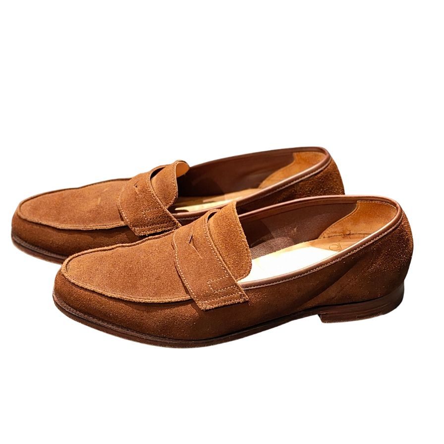 クロケット&ジョーンズ ローファー セルジー SELSEY アンライニング スエード ダークブラウン サイズUK7.5E CROCKETT&JONES ローファー 約26.0cm【LA】【中古】