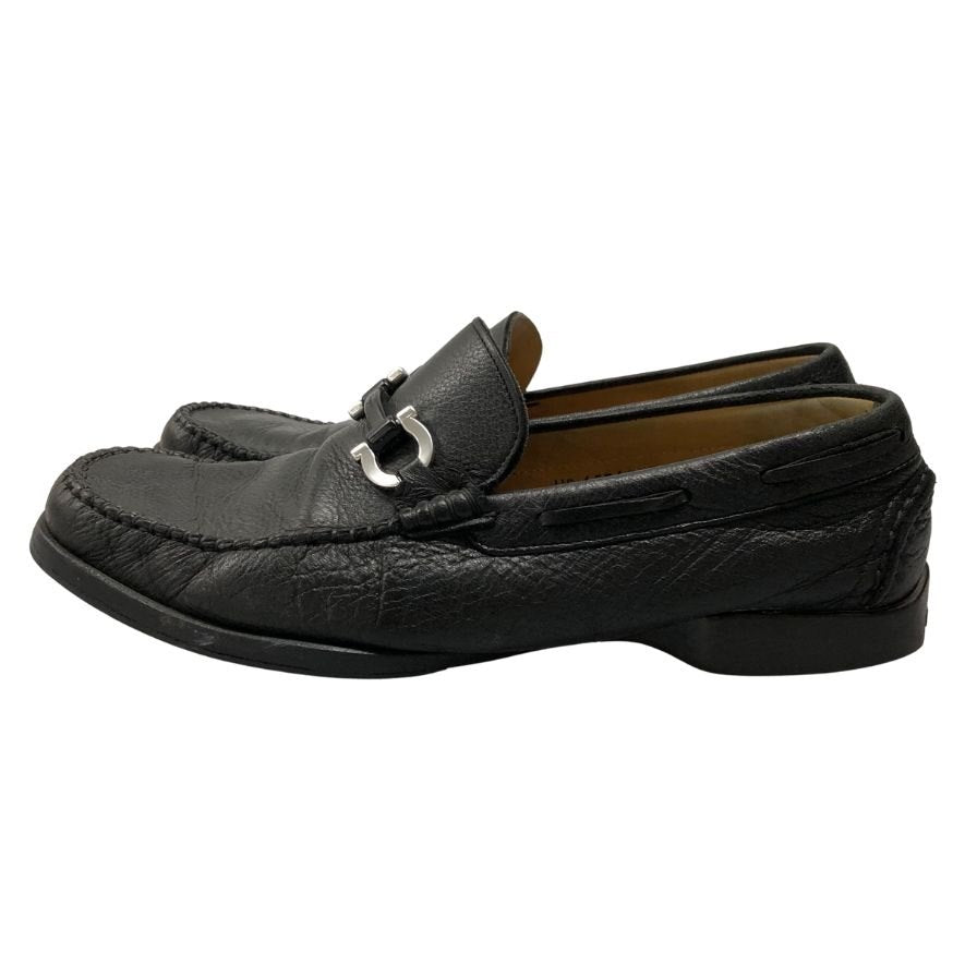 サルヴァトーレフェラガモ ローファー 65762 レザー ホース ビット ブラック メンズ サイズ UK 7 Salvatore Ferragamo 約26.0cm【AFC42】