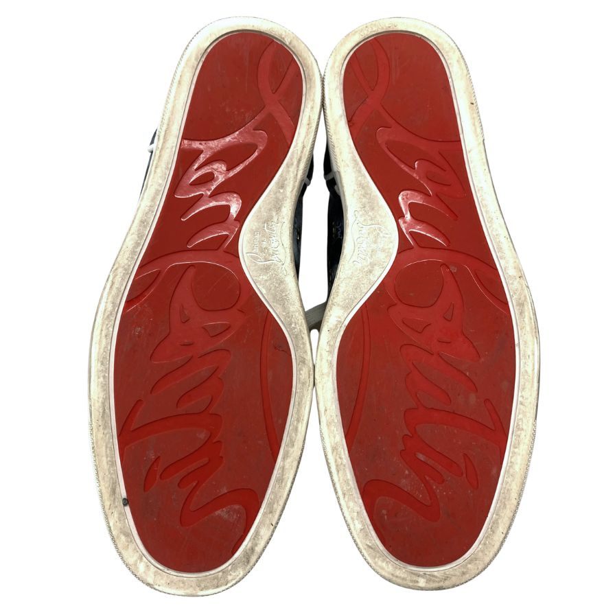 クリスチャンルブタン ローカットスニーカー スタッズ 総柄 ブルー系 メンズ サイズ41 Christian Louboutin 約26.0cm【AFC4】