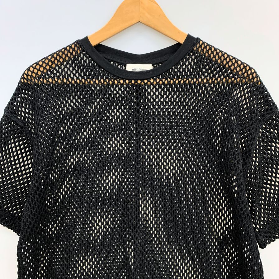 美品◆オットダム メッシュ シャツ レディース サイズ42 ブラック ottod'ame 【AFB32】