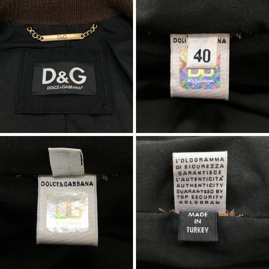中古■ドルチェ&ガッバーナ レザー リブ ブルゾン ボンバージャケット トルコ製 レディース サイズ40 ブラウン DOLCE&GABBANA 【AFA21】