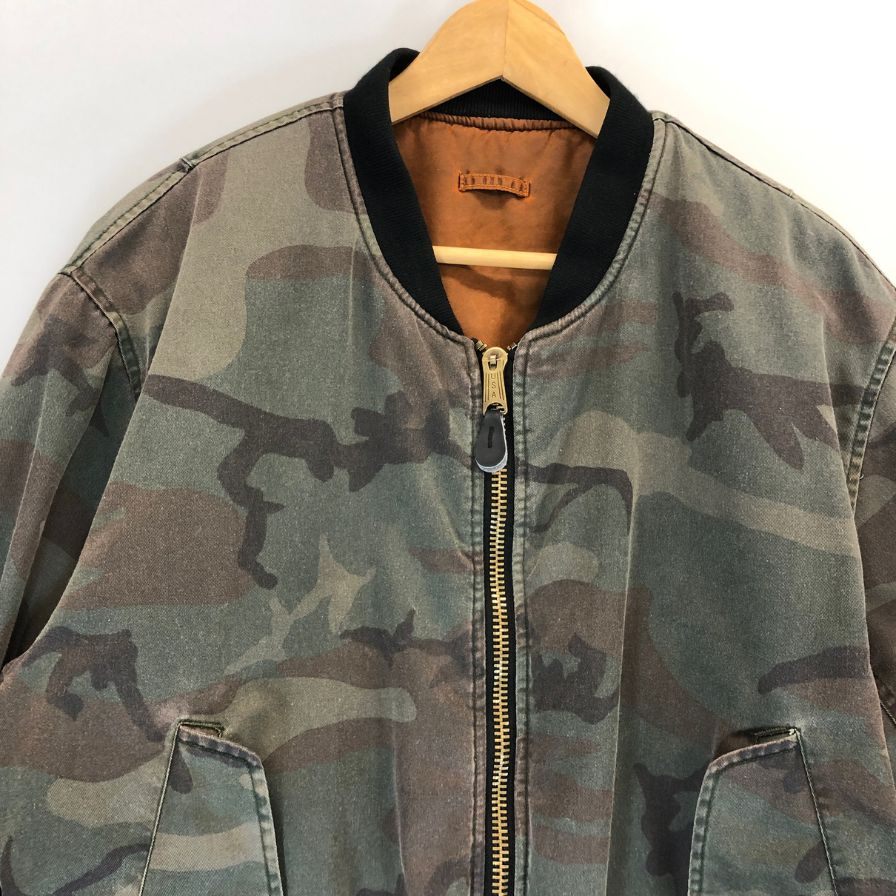 美品◆フォステックスガーメンツ MA-1 ボンバージャケット リバーシブル カモフラ メンズ サイズXL F.M.C.D FOSTEX GARMENTS 【AFA18】