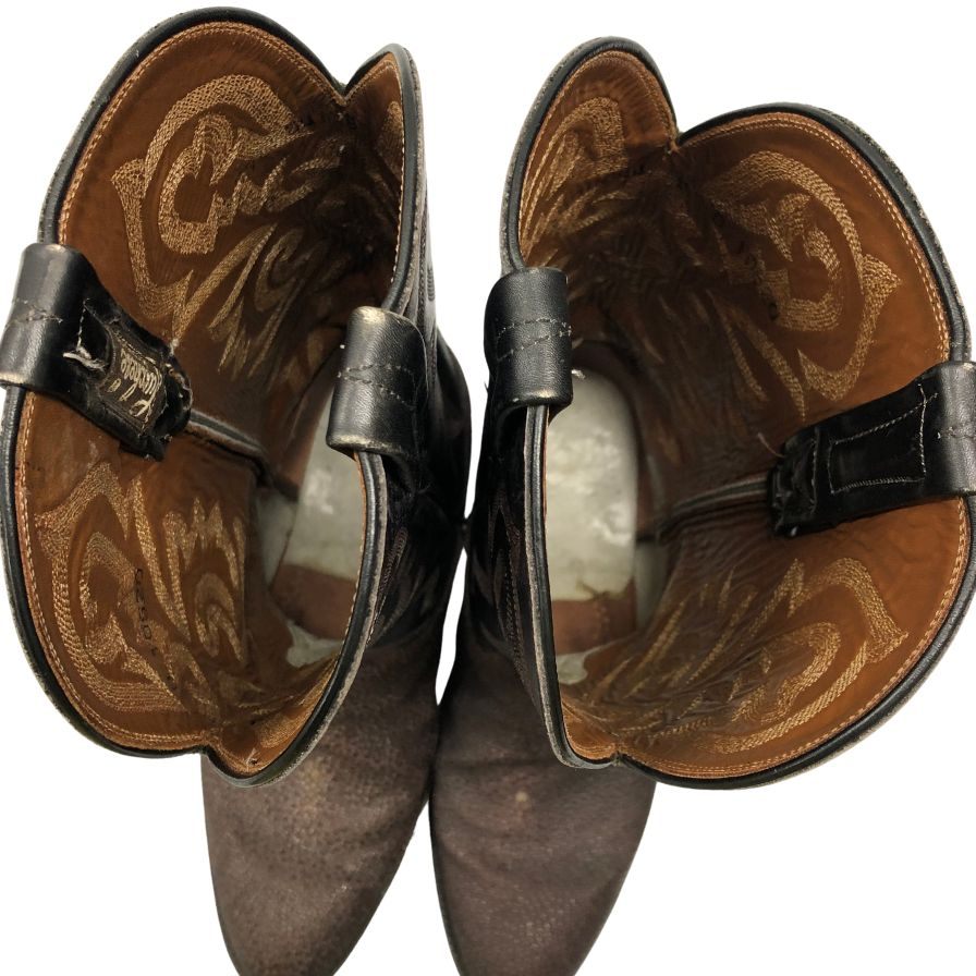 ルケーシー ウエスタンブーツ スティングレー レザーコンビ メンズ サイズ9D ブラウン系 Lucchese 約27.5cm【AFC47】