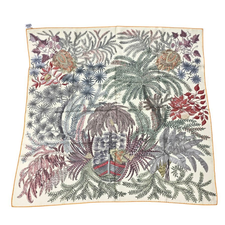 エルメス スカーフ カレ90 ダブルフェイス LE JARDIN DES PEINTRES 画家たちの庭 シルク バイカラー レディース HERMES【AFI20】