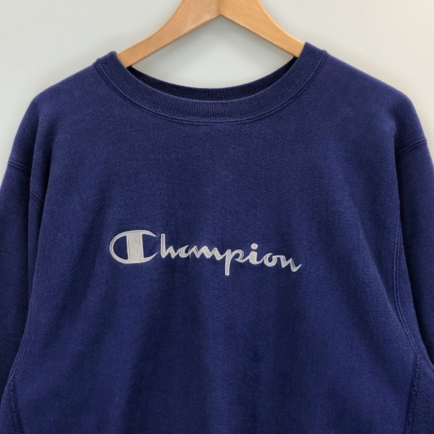 中古◆チャンピオン リバースウィーブ スウェット ロゴ パープル メンズ サイズXL Champion REVERSE WEAVE 【AFB18】