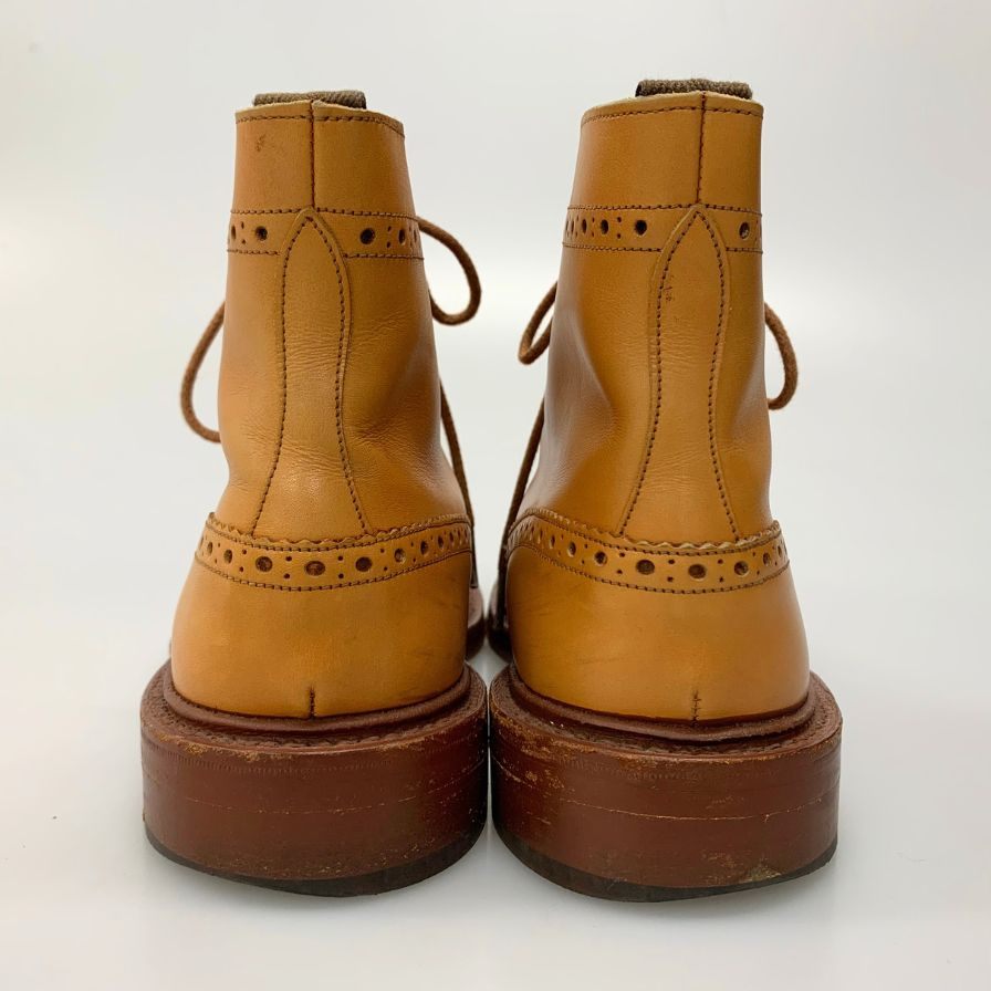 トリッカーズ カントリーブーツ M2508 モールトン カーフ メンズ サイズ7ハーフ ベージュ Tricker`s ブーツ 約26.5cm【LA】【中古】