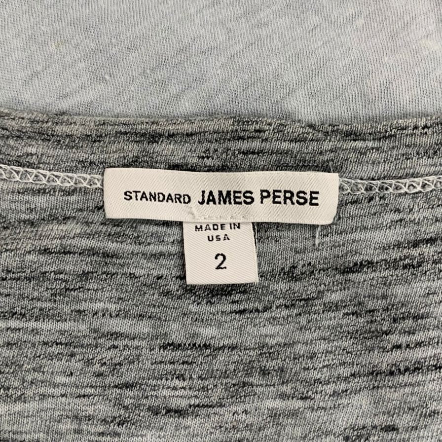 美品◆ジェームスパース Tシャツ リネン コットン サイズ2 メンズ グレー JAMES PERSE 【AFB39】
