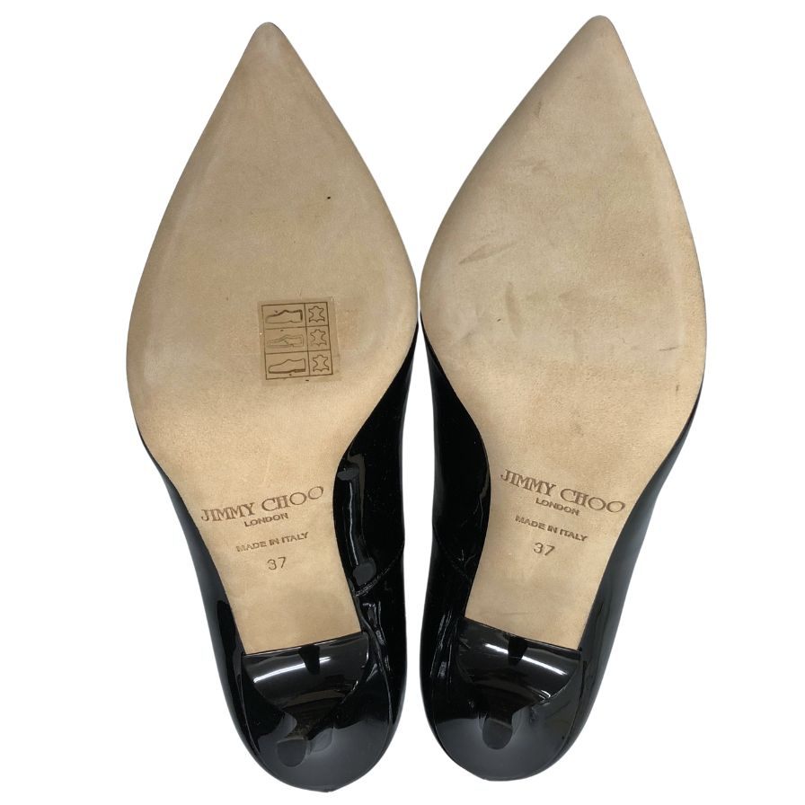 ジミーチュウ パンプス アベル パテントレザー ブラック レディース サイズ37 JIMMY CHOO 約23.0cm【AFD3】