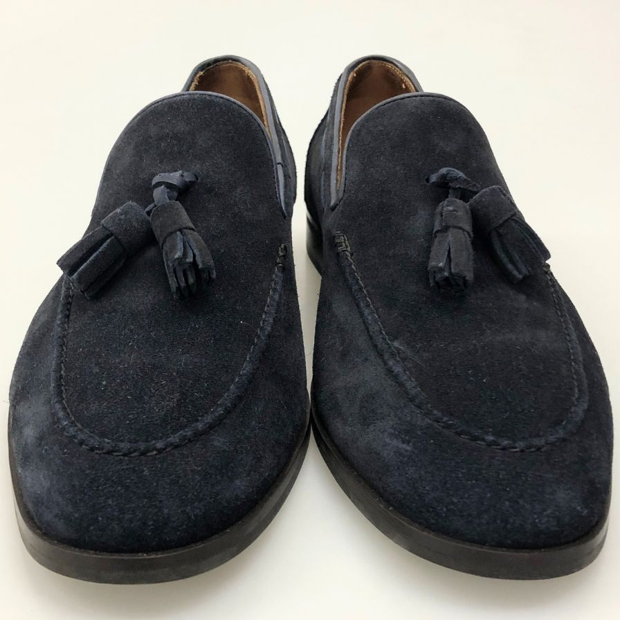 ロロピアーナ タッセルローファー CITY WALK スエード ネイビー サイズ39 Loro Piana 約24.0cm【AFD15-2】