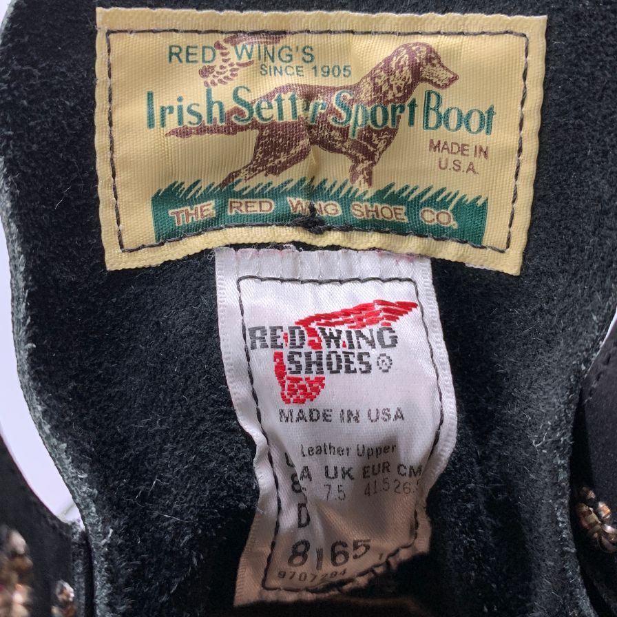 レッドウィング アイリッシュセッター ドックタグ 8165 プレーントゥ ブラック メンズサイズ UK 8.5 A Red Wing 約27.0cm【AFC43】