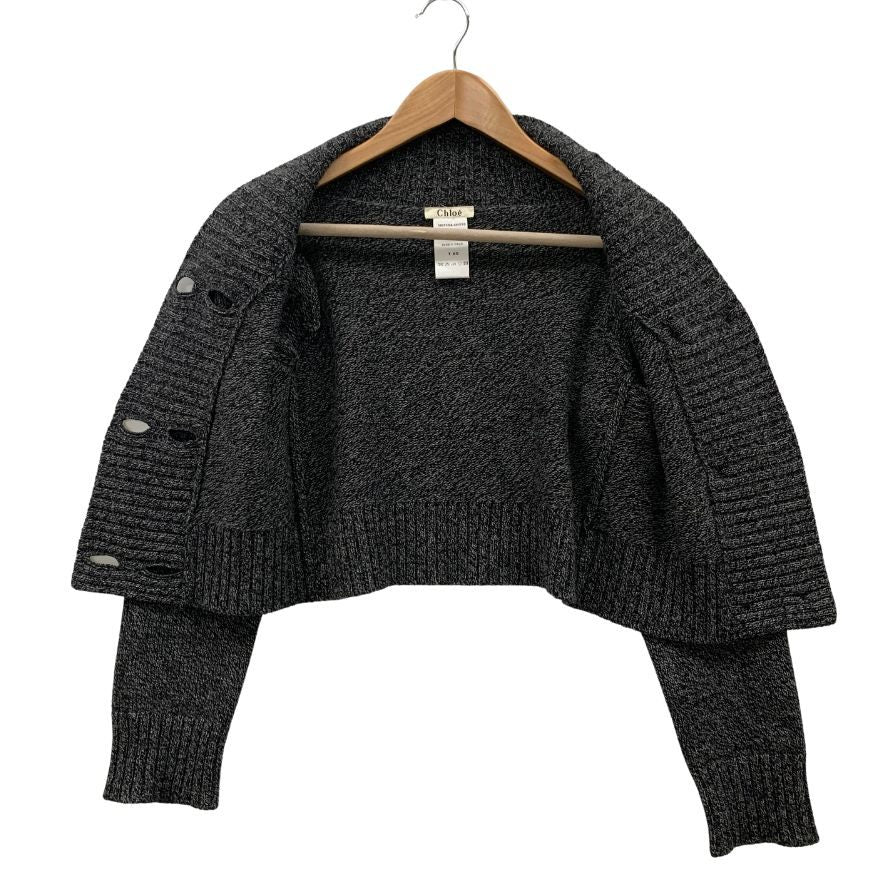 美品◆クロエ カーディガン ウール ショート丈 レディース サイズXS グレー Chloe 【AFB34】