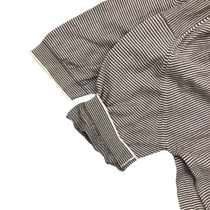 美品◆ジョンスメドレー ポロシャツ ニット 半袖 ボーダー サイズM メンズ グレー系 JOHN SMEDLEY 【AFB2】
