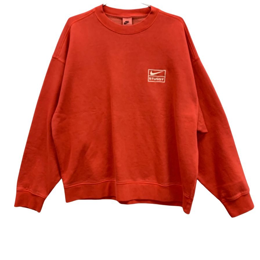 美品◆ナイキ × ステューシー スウェット PIGMENT DYED FLEEC オレンジ メンズ サイズL FQ3015-642 NIKE×STUSSY 【AFF19】
