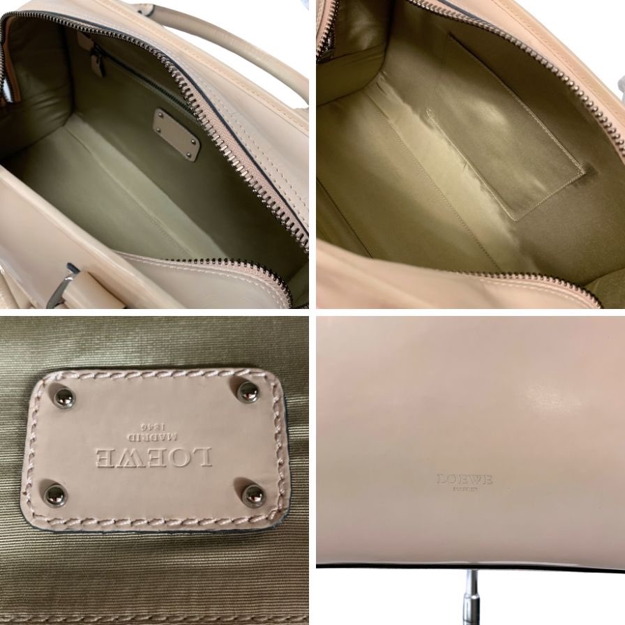 ロエベ ハンドバッグ アマソナ 28 レザー 鞄 ベージュ レディース LOEWE【AFE10】