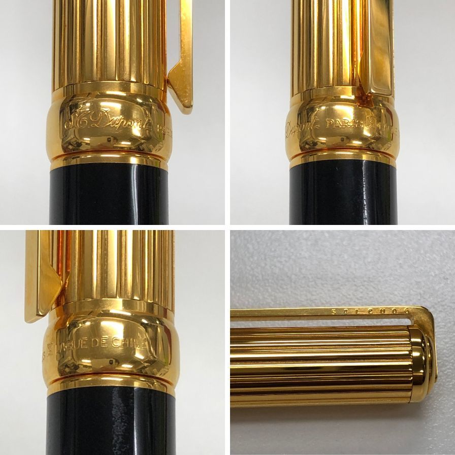 デュポン 万年筆 18K 750 M LAQUE DE CHINE ゴールド×ブラック St.Dupont【AFI9】