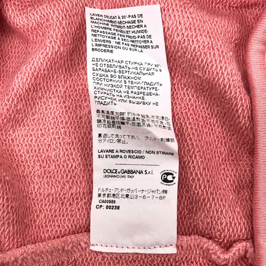 極美品◆ドルチェ&ガッバーナ ノースリーブスウェット プリント ピンク レディース サイズ42 DOLCE & GABBANA 【AFB39】