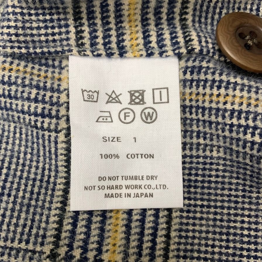 極美品◆ティーエスエス コットン チェック ロングコート サイズ1 メンズ グレー ts(s) 【AFB12】