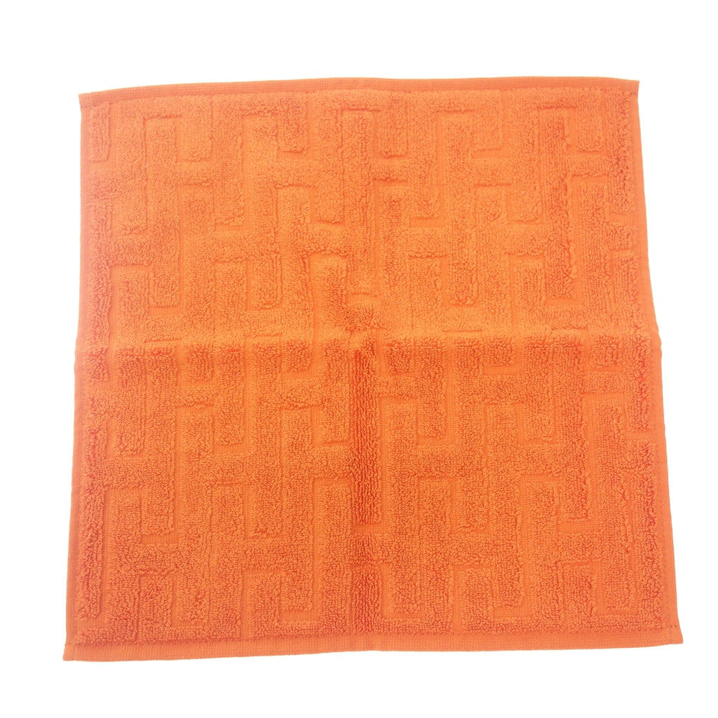 新品同様◆エルメス ハンドタオル ステアーズ コットン100% オレンジ系 HERMES【AFI20】