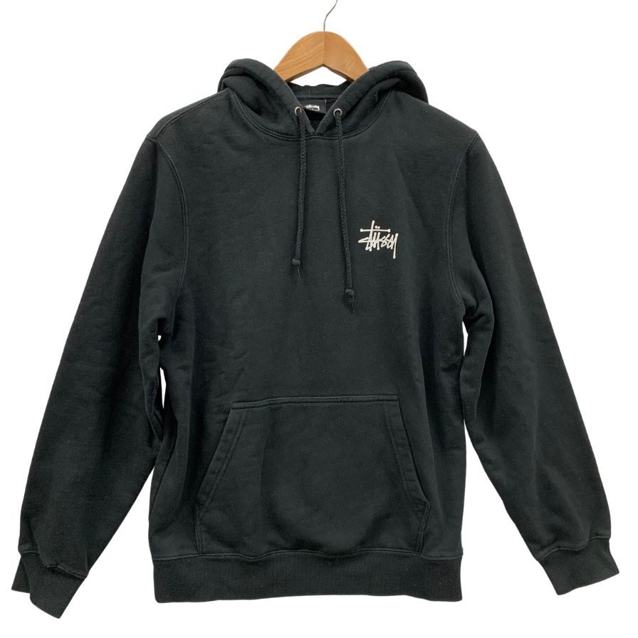 中古◆ステューシー プルオーバーパーカー ロゴ サイズS ブラック系 Stussy 【AFB14】