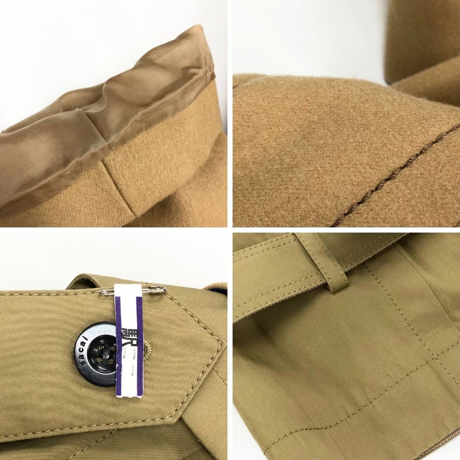 極美品◆サカイ 19年製 再構築コート レディース サイズ1 19-04534 ベージュ sacai 【AFB11】