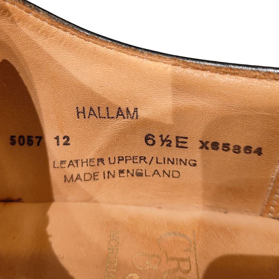 クロケット&ジョーンズ スレザーシューズ トレートチップ ハラム サイズUK6.5E ブラック CROCKETT&JONES ビジネスシューズ 約25.0cm【LA】【中古】