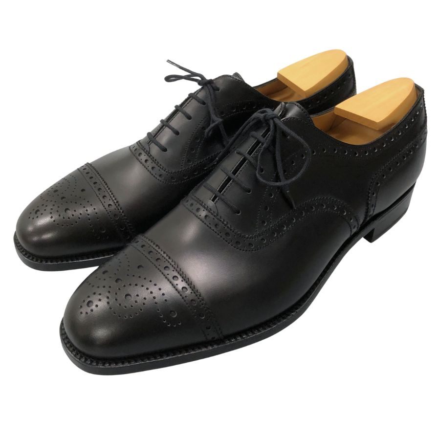 ジェイエムウエストン レザーシューズ セミブローグ パンチドキャップトゥ 310 ブラック サイズ9.5 J.M.WESTON ビジネスシューズ 約28.0cm【LA】【中古】