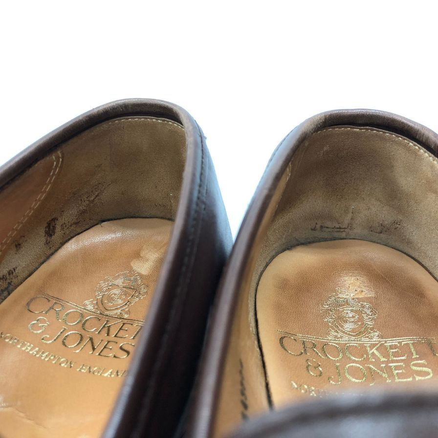 クロケットアンドジョーンズ カーフレザーローファー ボストン2 ブラウン サイズUK6.5E Crockett&Jones ローファー 約25.5cm【LA】【中古】