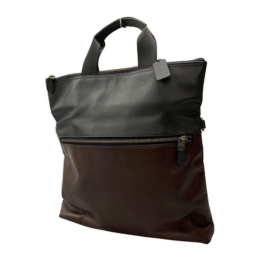 コーチ トートバッグ F57569 レザー バイカラー ネイビー×バーガンディ メンズ COACH【AFE2】