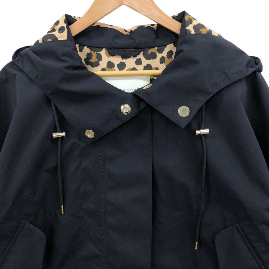 中古◆マッキントッシュ マウンテンパーカー RAINTEC SKYE SHORT レオパード サイズ6 レディース ブラック系 MACKINTOSH 【AFB6】