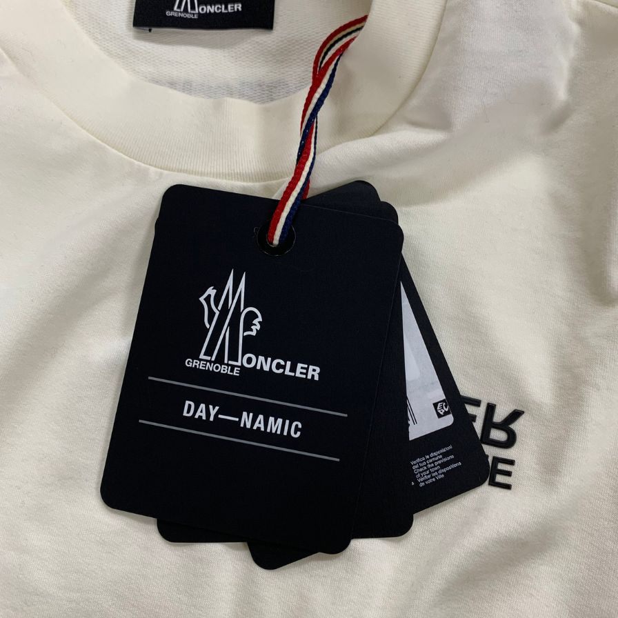 新品同様◆モンクレール 22SS グルノーブルライン 半袖Tシャツ ナイロンリブ メンズ サイズM ホワイト MONCLER MANICA CORTA 【AFB35】