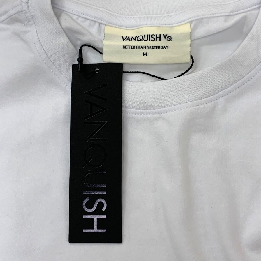 新品同様◆ヴァンキッシュフィットネス 半袖Tシャツ ホワイト メンズ サイズM VANQUISH FITNESS 【AFB34】