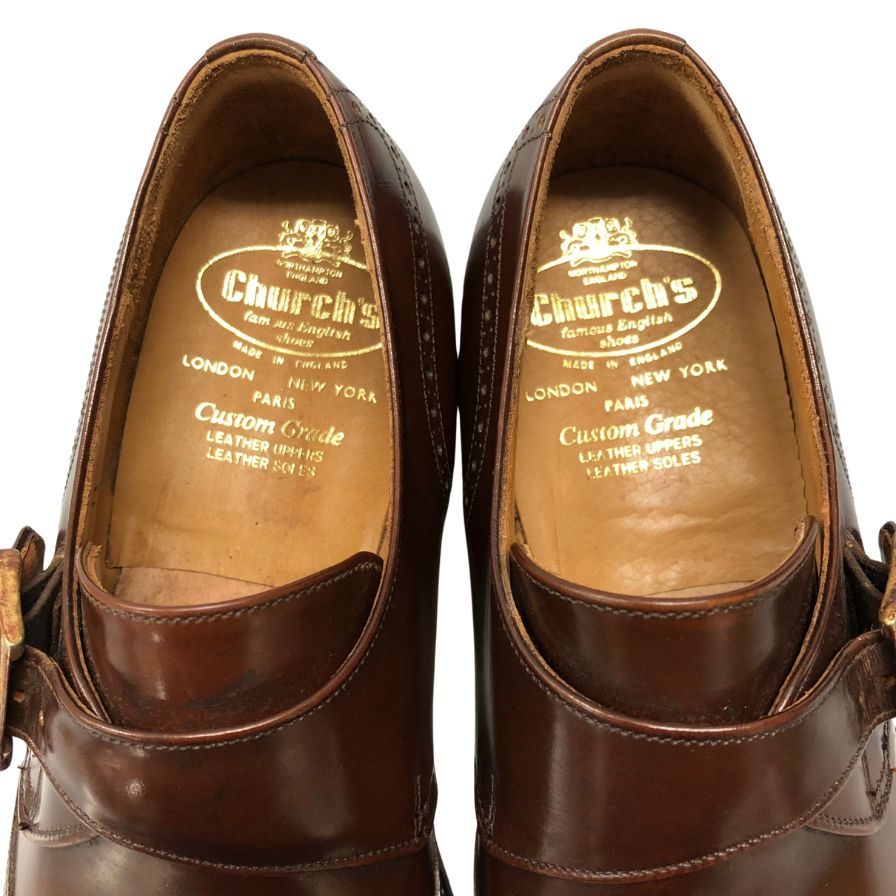 チャーチ レザーシューズ シングルモンクストラップ ピカデリー 3都市 サイズ6F ブラウン Church's 約24.5cm【AFC41】