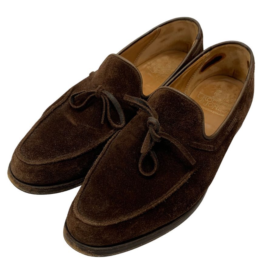クロケット&ジョーンズ ローファー タッセルローファー ヘイリング スエード ダークブラウン サイズ7.5 CROCKETT&JONES HAYLING 約26.0cm【AFC41】