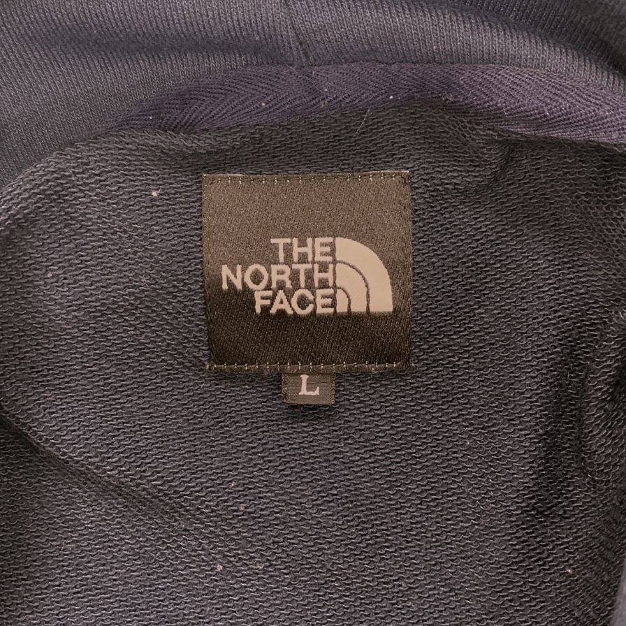 中古◆ザ ノースフェイス パーカー バック スクエア ロゴ フーディー NT12034 裏パイル ネイビー メンズ サイズL THE NORTH FACE 【AFB15】