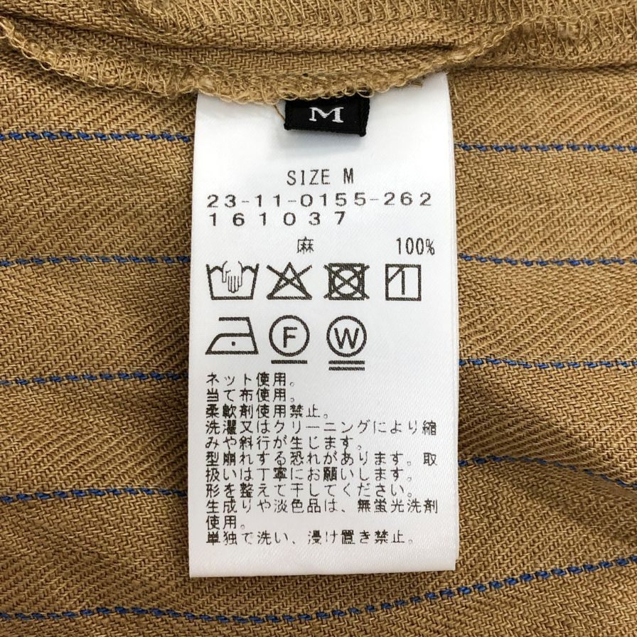 美品◆インターナショナルギャラリービームス シャツ リネンプルオーバー ヘンリーネック ベージュ メンズ サイズM international gallery beams 【AFB34】