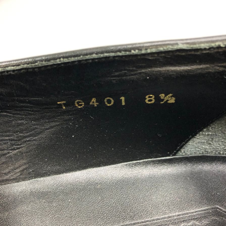 ともえ 鞆ゑ タッセルローファー TG401 カーフ ブラック サイズ8.5 TOMOE 約26.5cm【AFC47】
