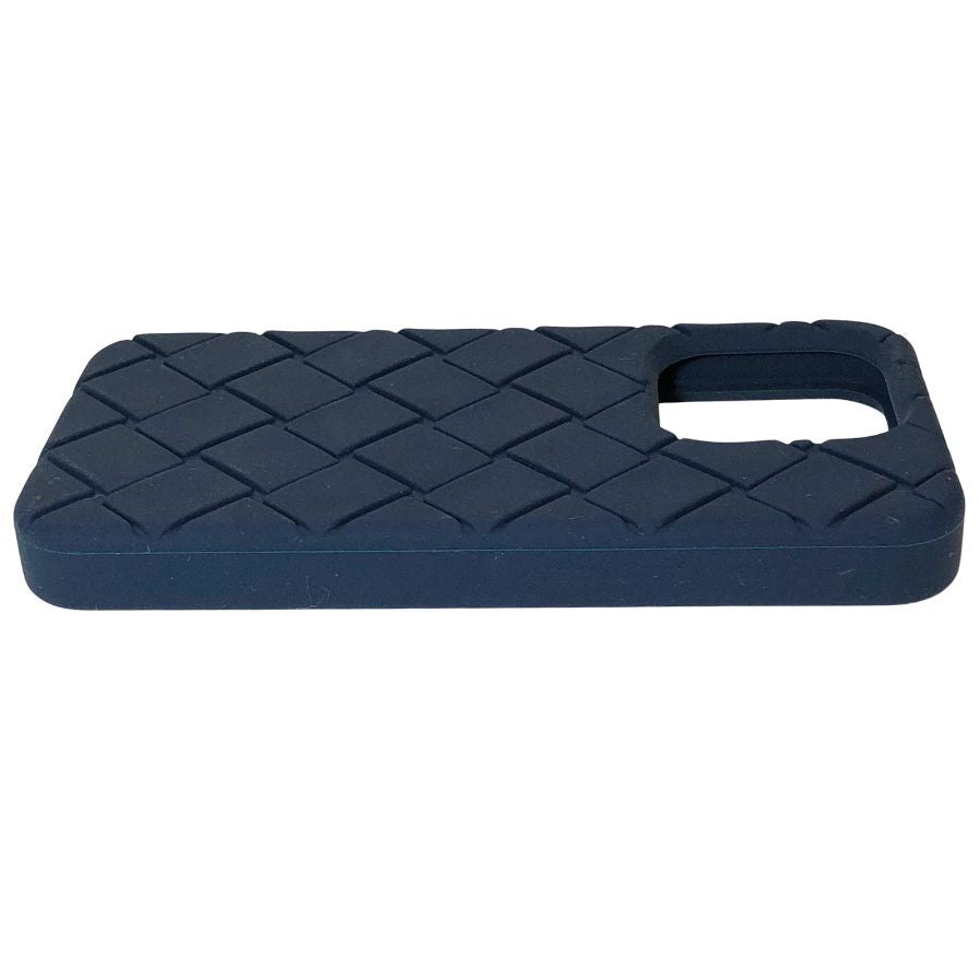ボッテガヴェネタ iPhoneケース iPhone15Pro ラバー イントレチャート ネイビー系 BOTTEGA VENETA【AFI27】【中古】